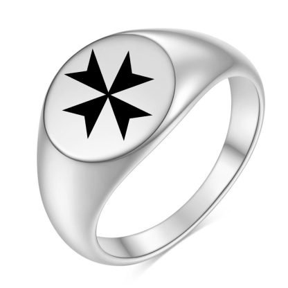 Bague Croix de Malte en Titane – Image 2