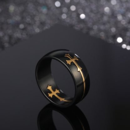 Bague de la Guerre Sainte avec Croix Médiévale Or – Image 4