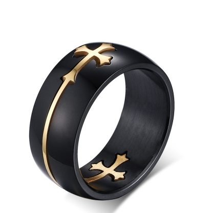 Bague de la Guerre Sainte avec Croix Médiévale Or